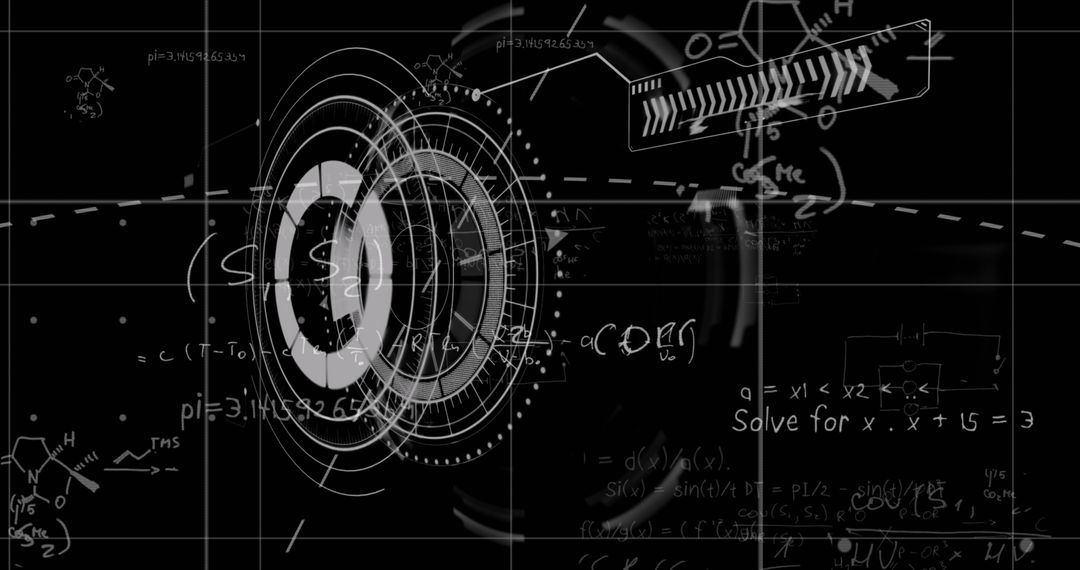 Abstract Digital Interface with Mathematical Formulas - Free Images, Stock Photos and Pictures on Pikwizard.com