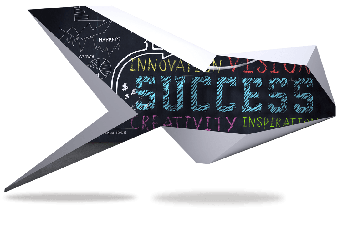 Innovative Transparent Paper Airplane with Business Success Words