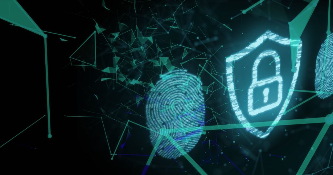 Digital Fingerprint and Lock Illustrating Data Security