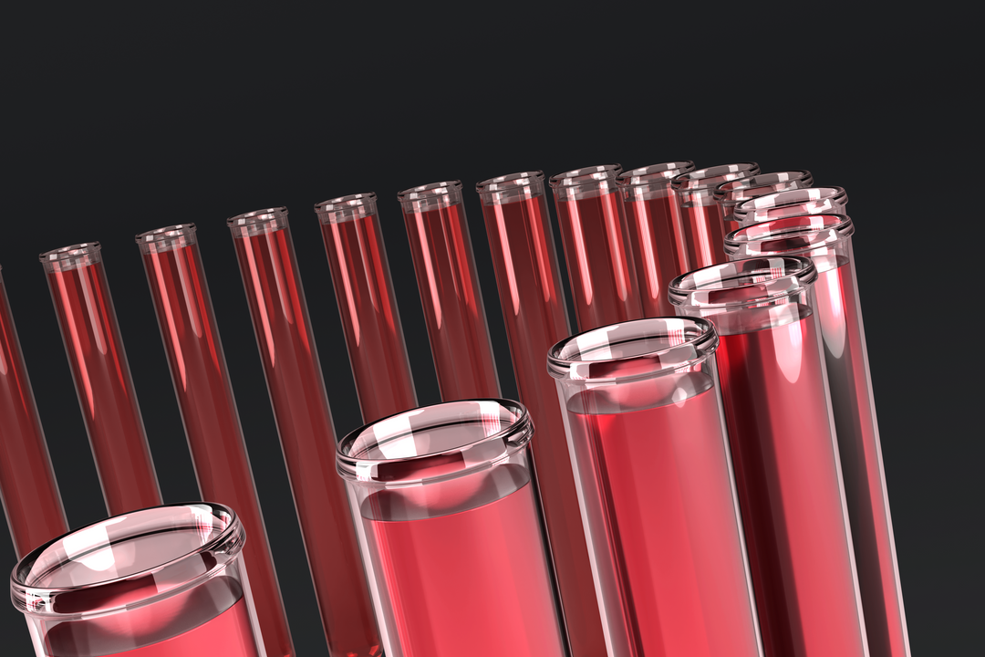 Transparent Test Tubes with Red Chemical Solution Close-Up, Laboratory Analysis - Download Free Stock Images Pikwizard.com