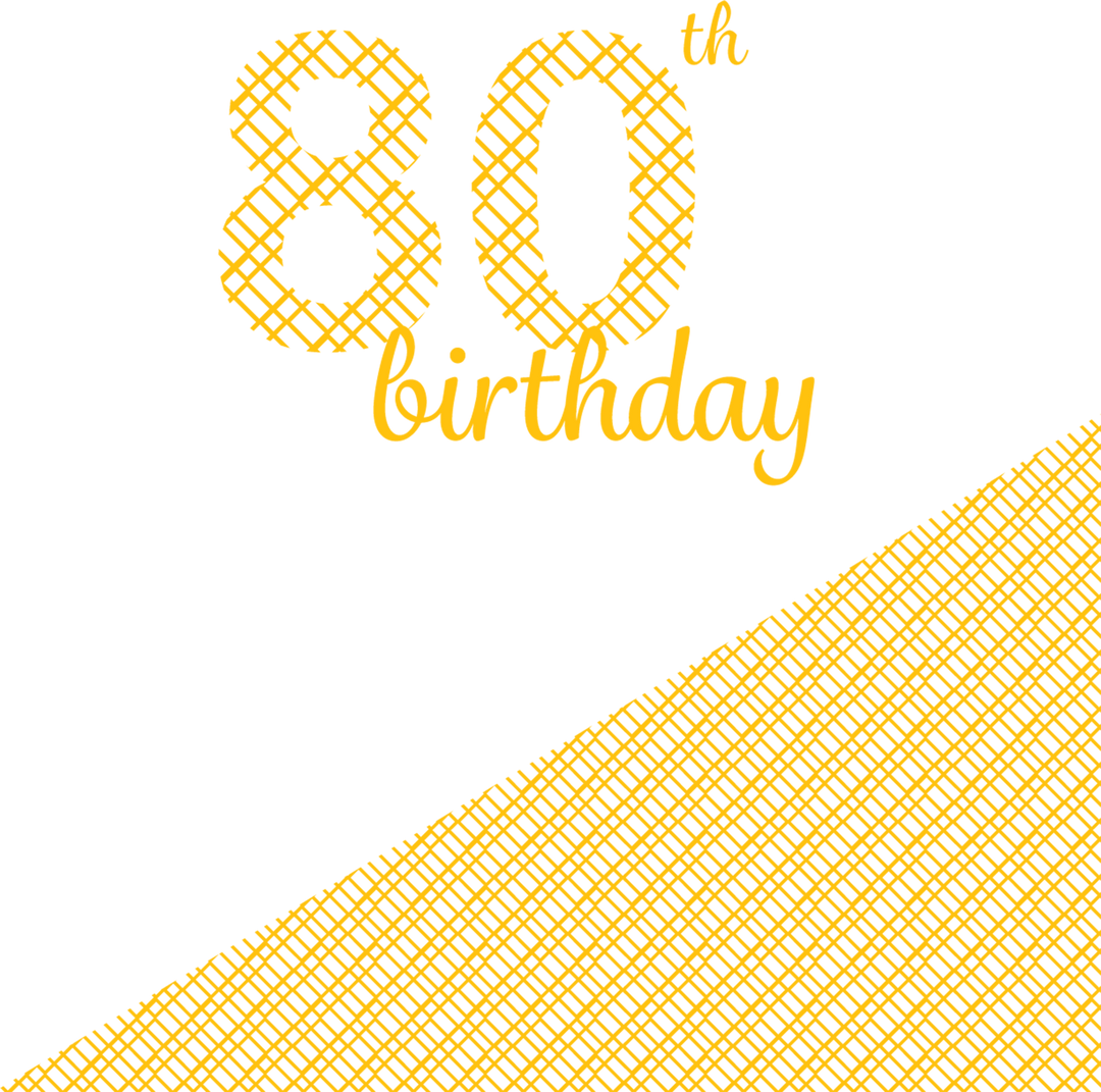 Colorful Design Yellow 80th Birthday Card Banner Transparent Background - Download Free Stock Images Pikwizard.com