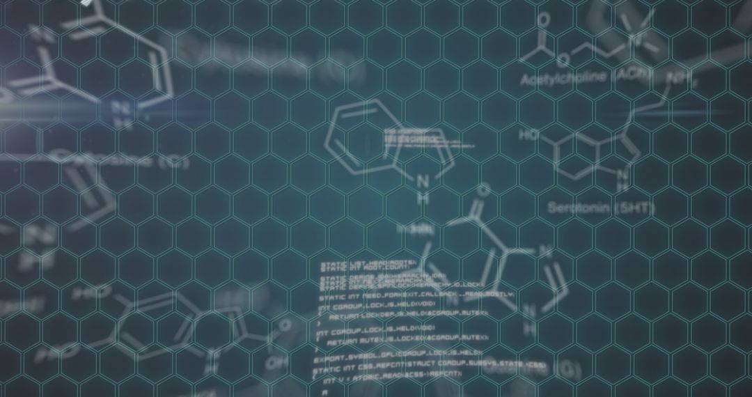 Digital Interface with Chemical Formulas Visualizing Data