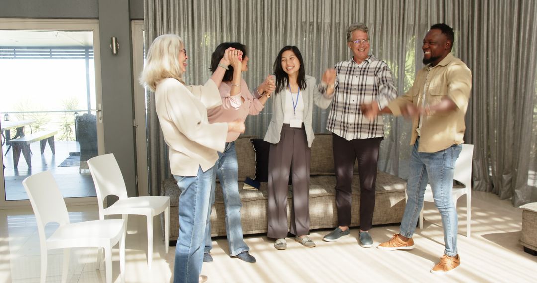 Diverse Group Embracing Connection in Therapy Session