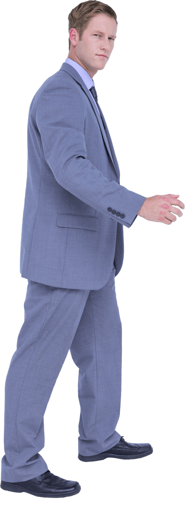 Transparent Businessman Walking Gesture Professional Attire