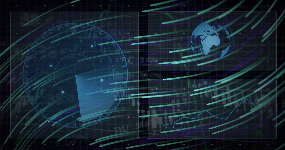 Futuristic Interface with Radar and Global Data Analytics