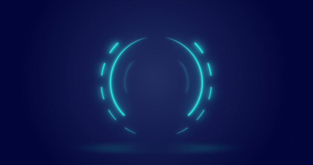 Futuristic Circle with Neon Glow on Dark Background