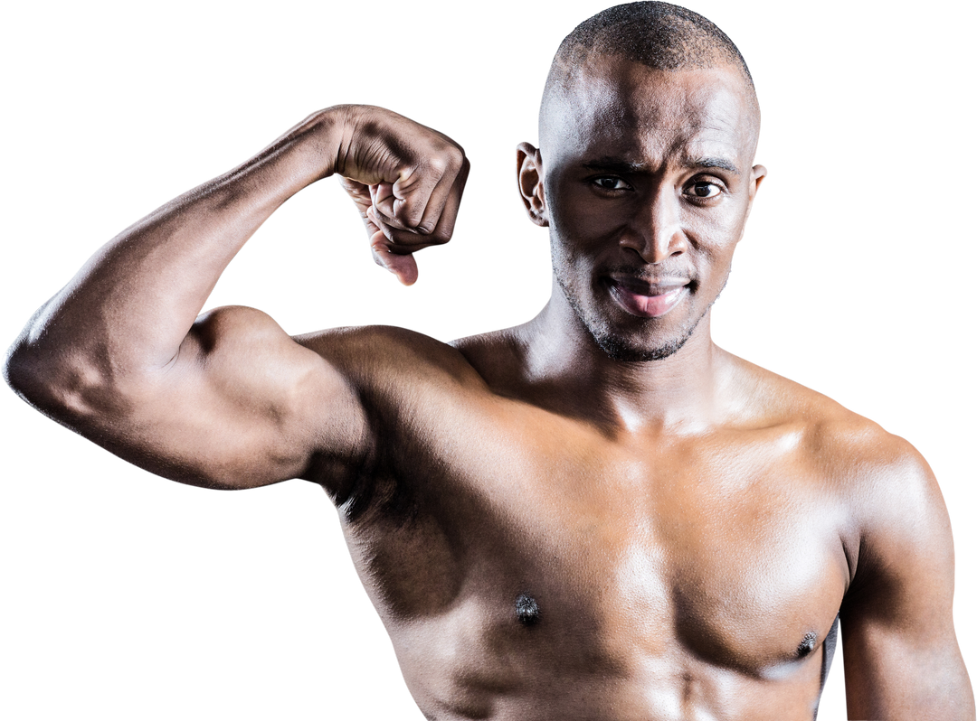 Muscular Man Smiling While Flexing on Transparent Background - Download Free Stock Images Pikwizard.com