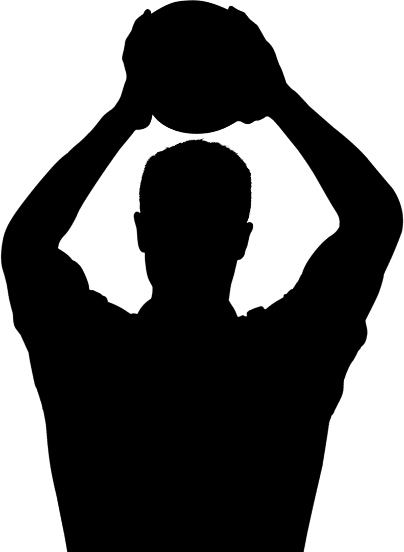 Transparent Excited Rugby Player Raising Arms in Celebration