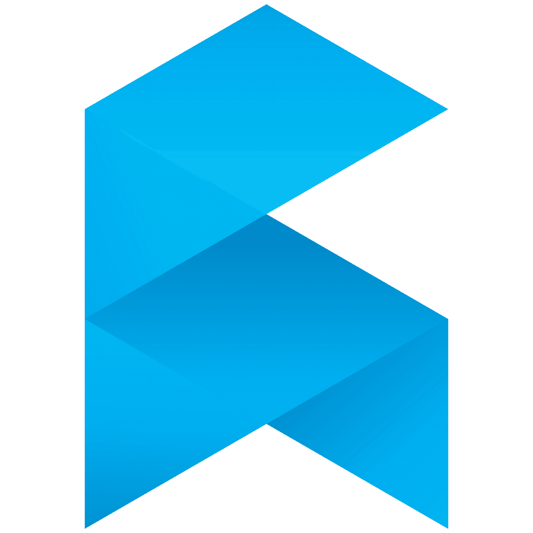 Abstract Geometric Blue Arrow Design on Transparent Background