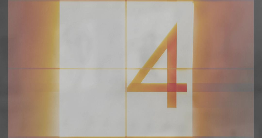 Retro Film Countdown Displaying Number Four