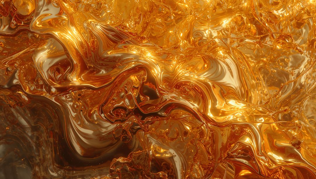 Luminous Golden Fluid in Dynamic Whirl Motion