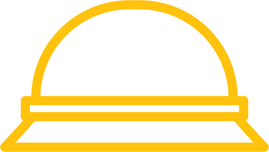 Yellow Outline Cloche Hat on Transparent PNG Background