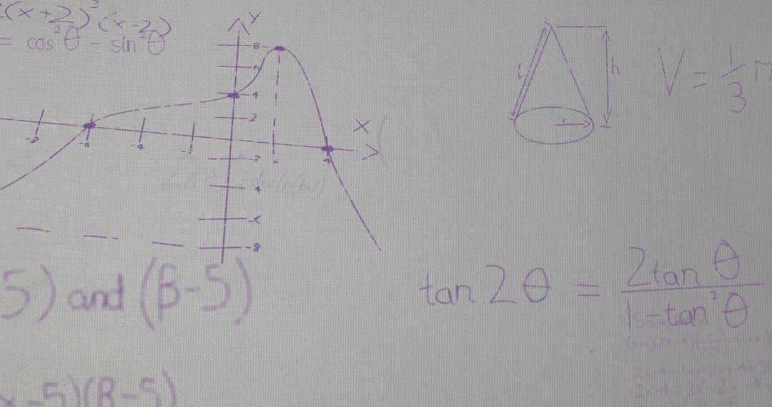 Mathematical Equations and Graphs on White Background