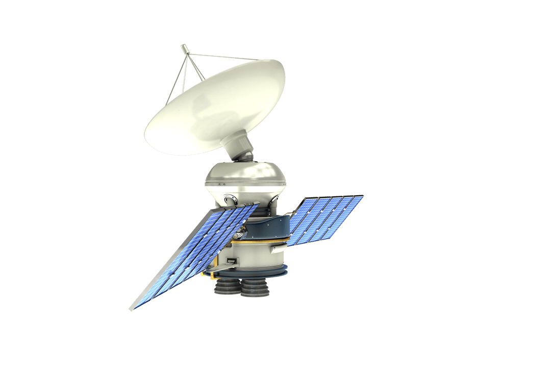 Illustration of Modern Space Satellite on Transparent Background