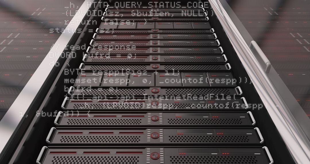 Digital Code Overlay on Modern Data Servers in Server Room