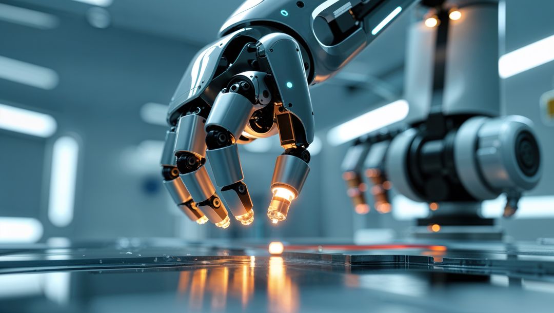 Robotic Arm Specializing in Precision Lab Work with Futuristic Design