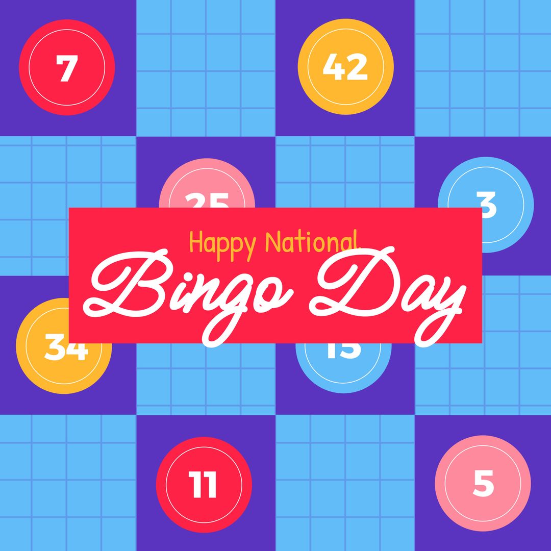 Celebratory National Bingo Day with Game Board Design