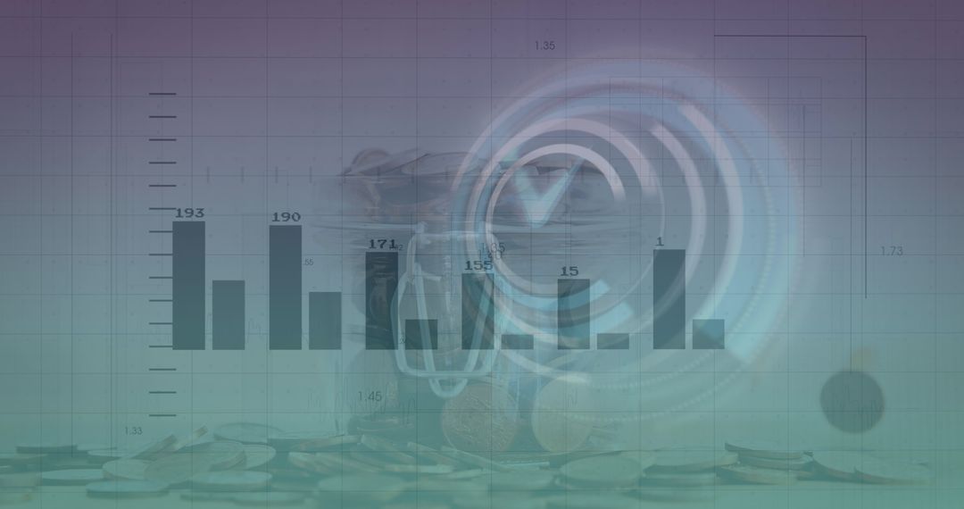 Financial Analytics Visualized with Clock and Coin Concept