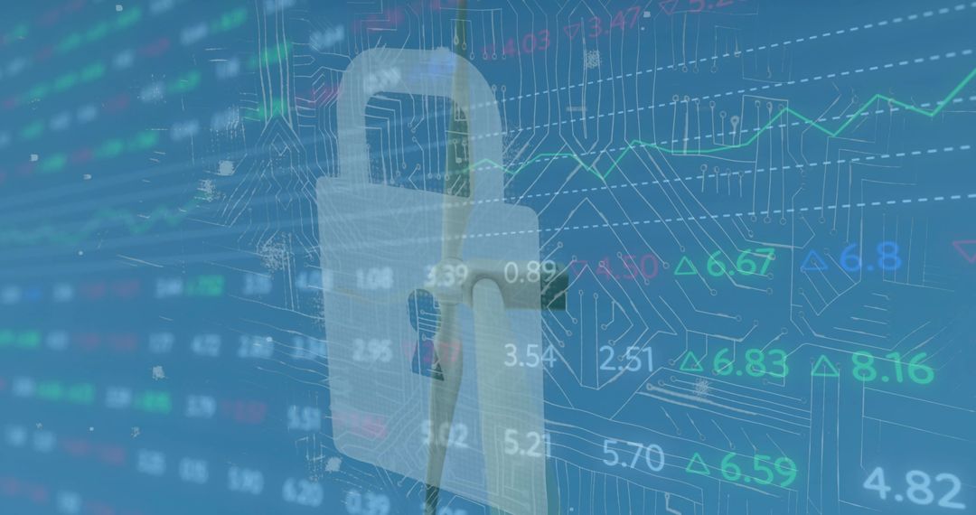 3D Padlock Icon on Digital Interface Illustrating Cybersecurity Concept