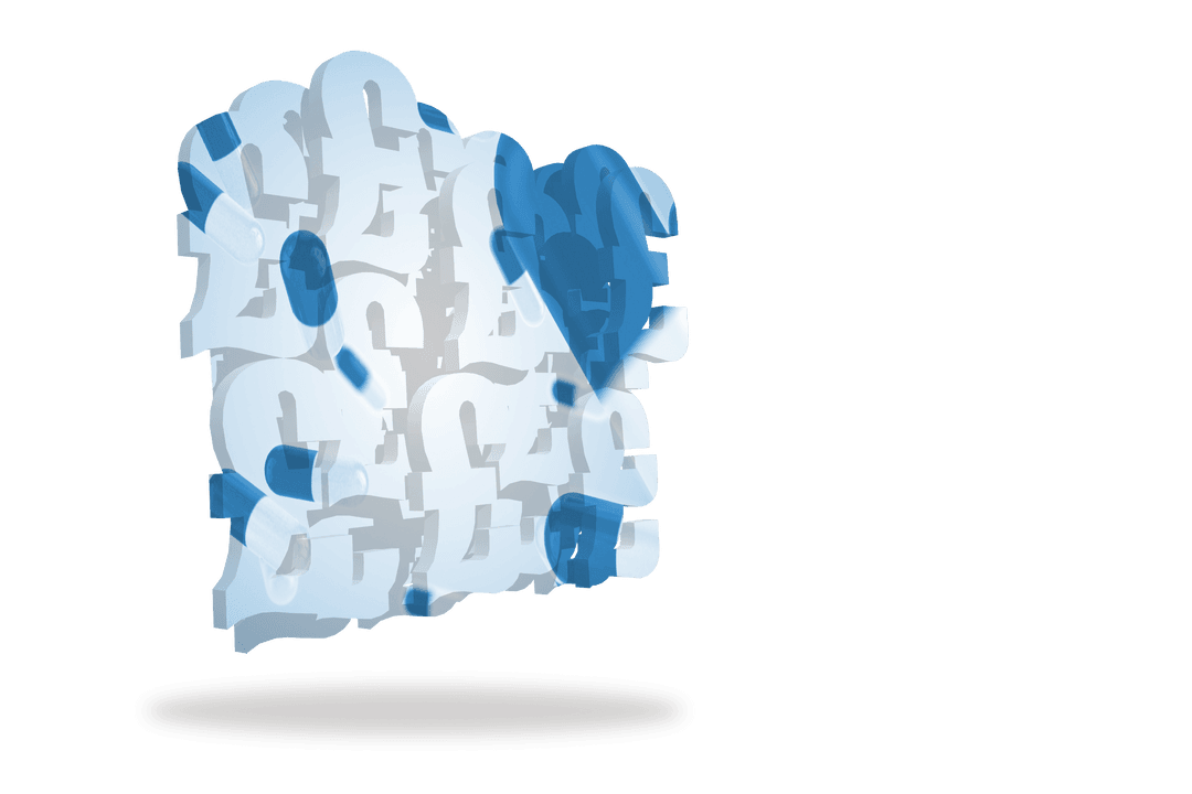 Floating Transparent Blue Pound Sign Balloon Patterns