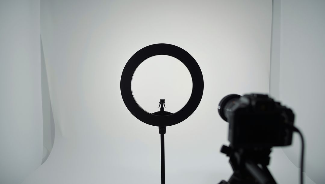 Studio Setup with Ring Light and Camera for Professional Photography