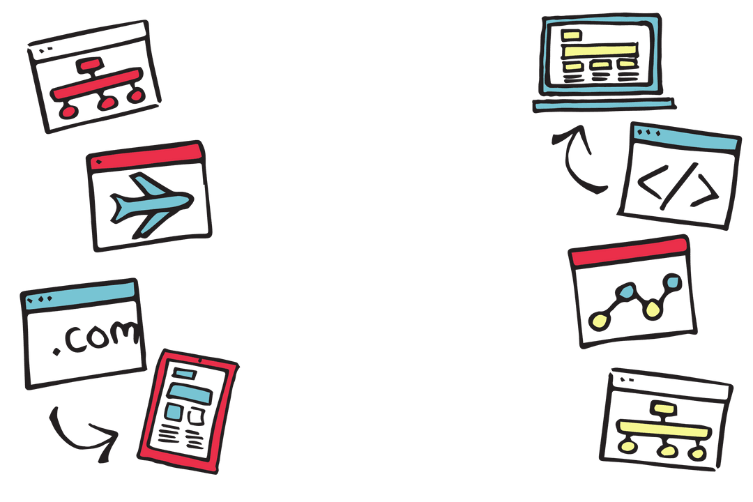 Transparent Digital Interface Symbols on Clear Background