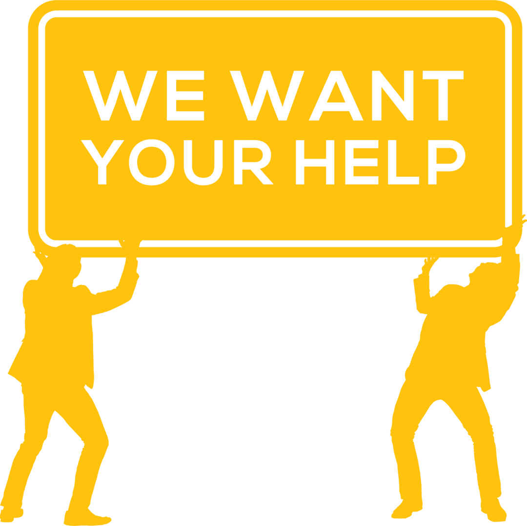 Transparent Banner of Figures Seeking Assistance