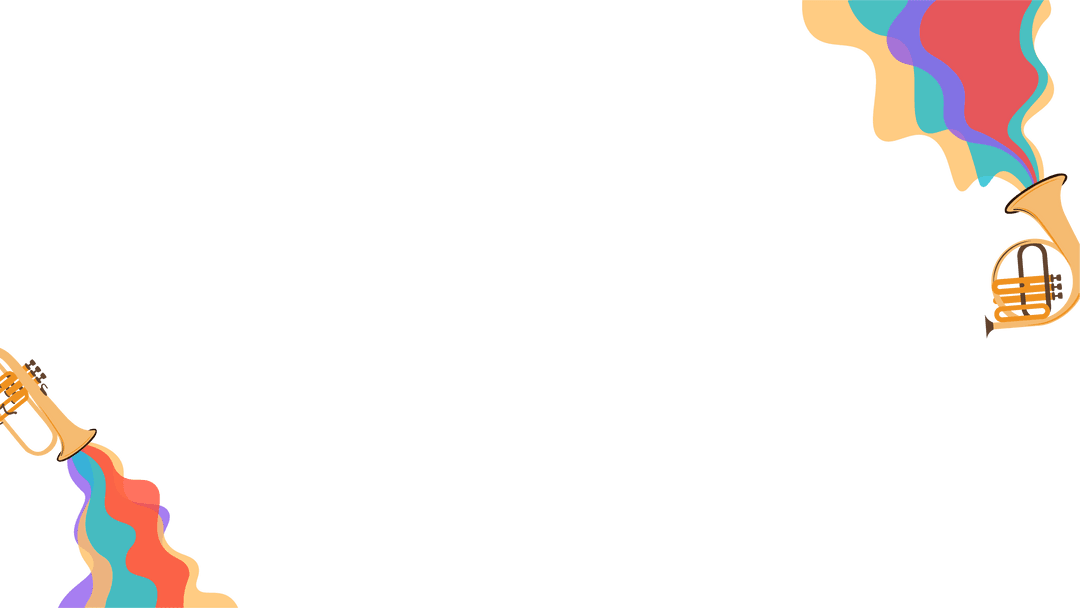 Transparent Musical Harmony: Brass Instruments with Colorful Ribbons