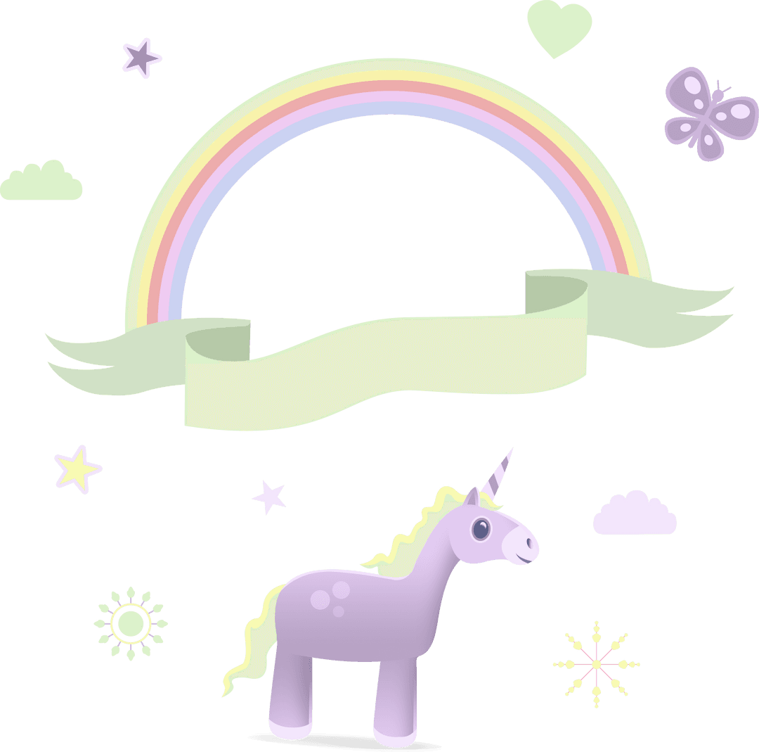 Transparent Background Rainbow and Unicorn Magic