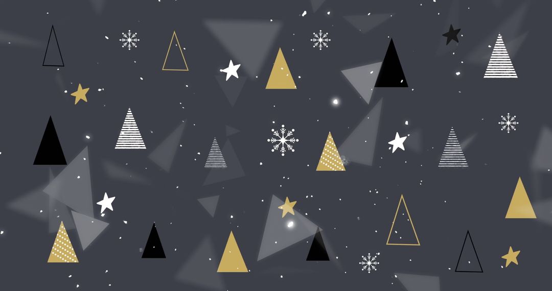 Abstract Festive Winter Scene with Geometric Elements