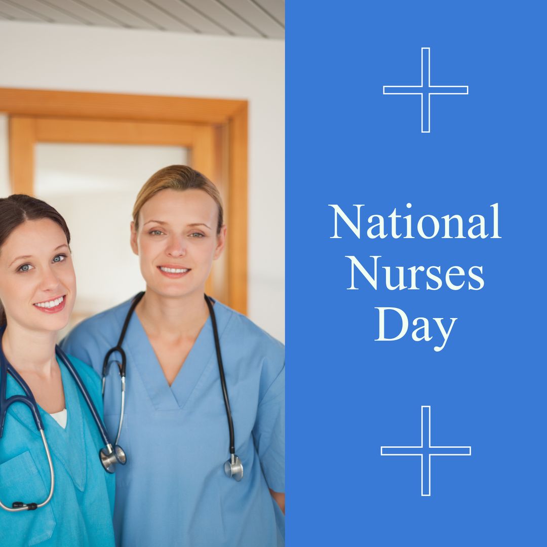 Smiling Female Nurses Celebrating National Nurses Day - Download Free Stock Templates Pikwizard.com