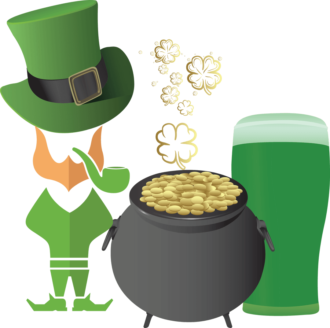 Transparent St. Patrick's Day Vector with Green Symbols
