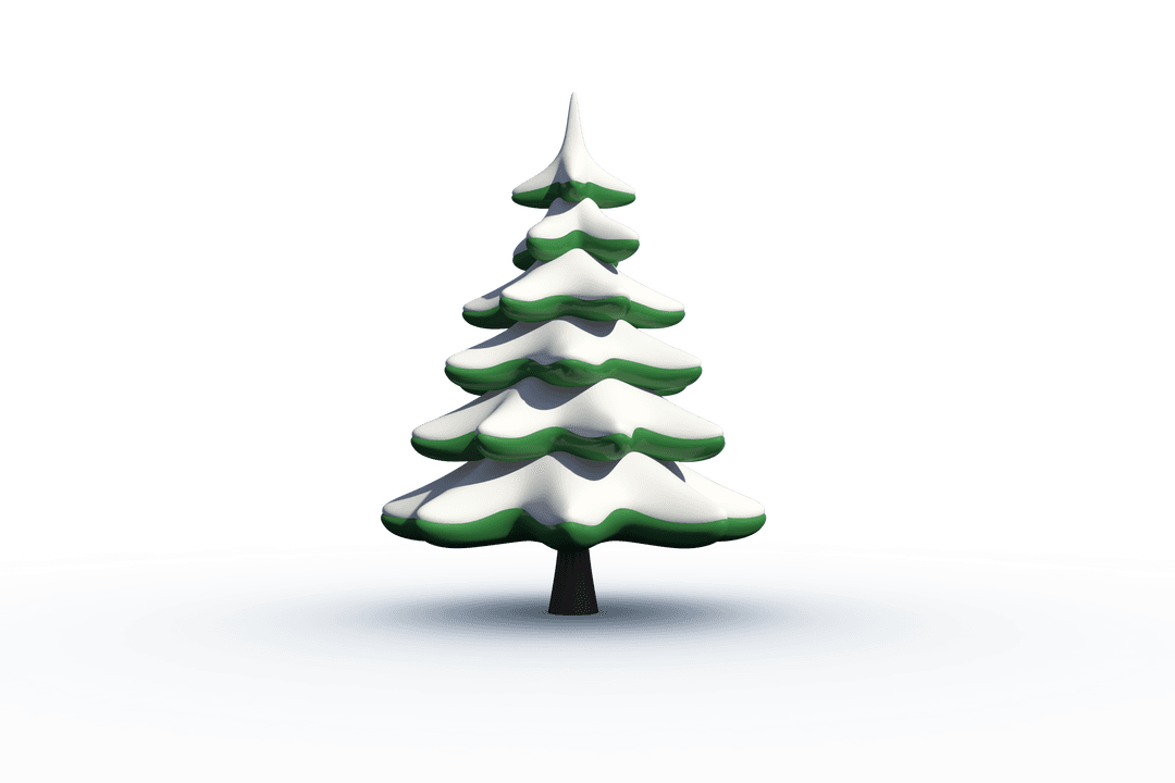 Snow-Covered Fir Tree on Transparent Background for Winter Projects