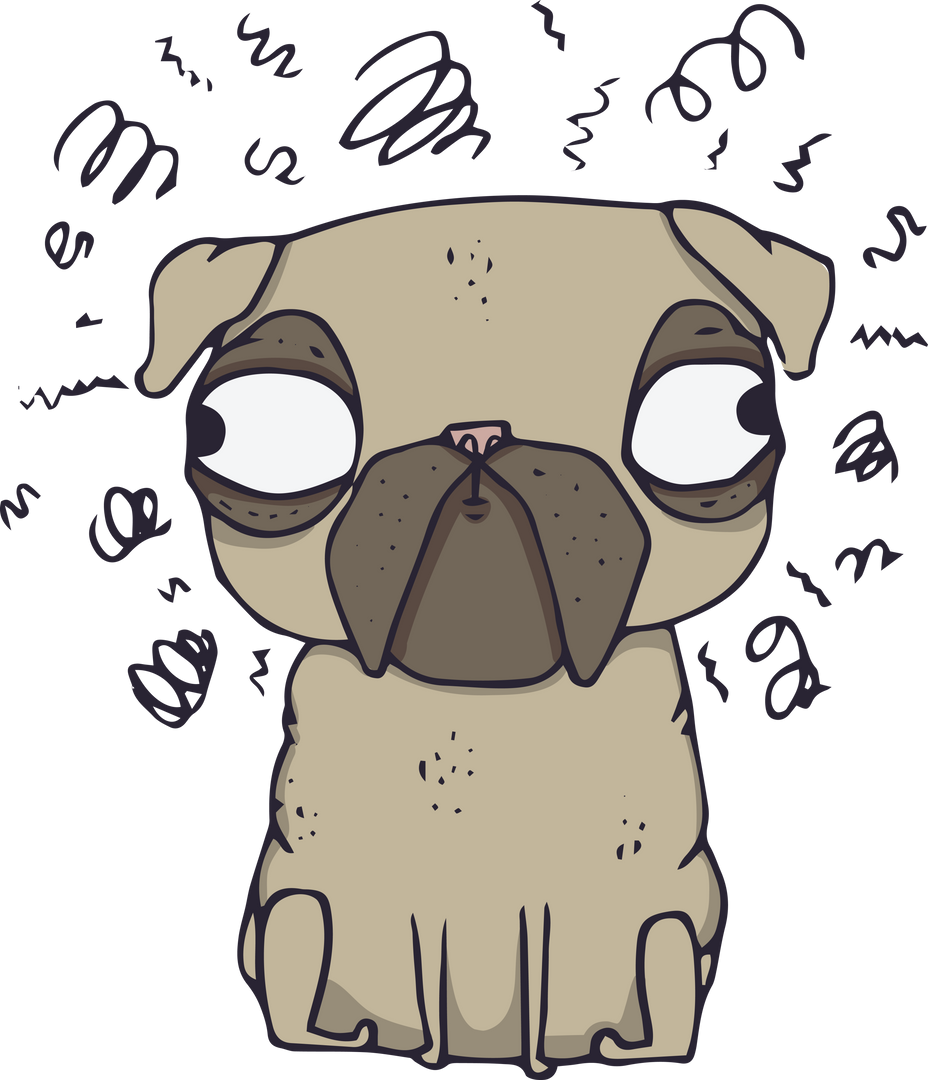 Cute Pug Illustration on Transparent Background for Design Uses - Download Free Stock Images Pikwizard.com