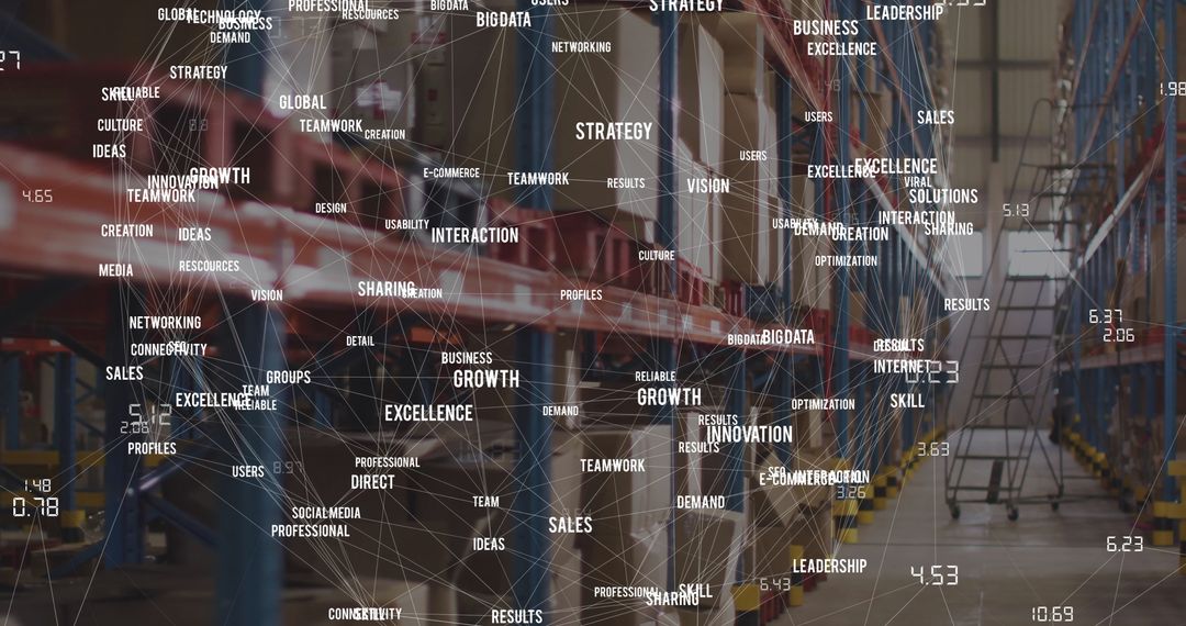 Digital Network Overlay on Modern Warehouse Facility