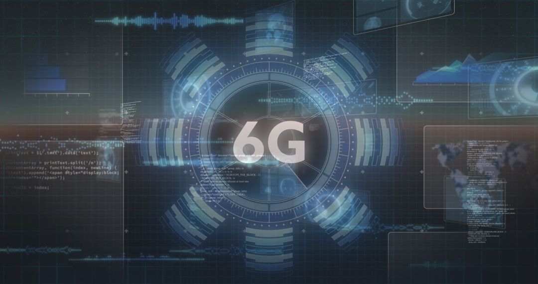 Futuristic 6G Technology Interface with Digital Data