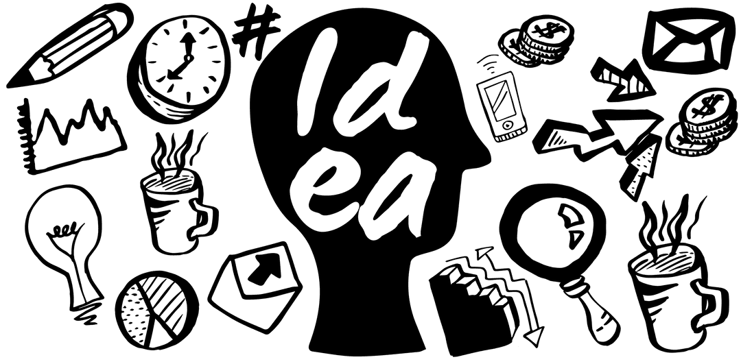 Transparent Idea Text Digital Illustration on Clear Background