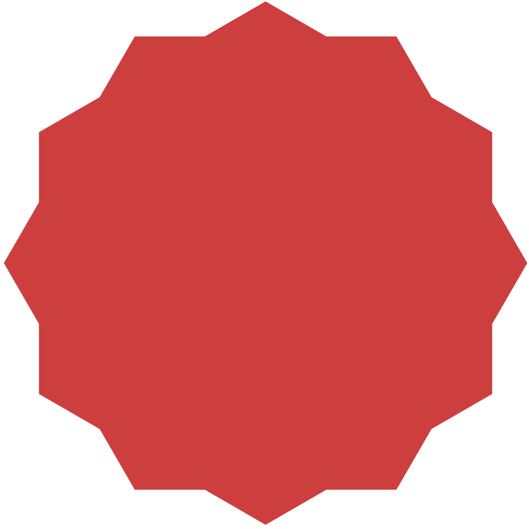 Red Star-Shaped Badge Icon with Transparent Background Vector