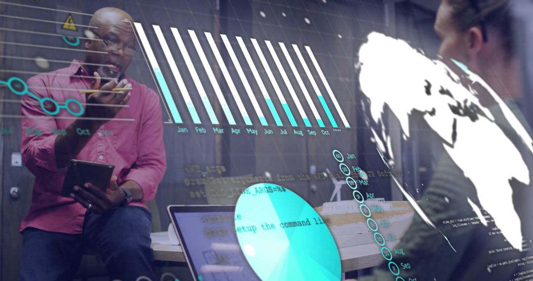 Global Team Collaborating with Digital Data Analytics