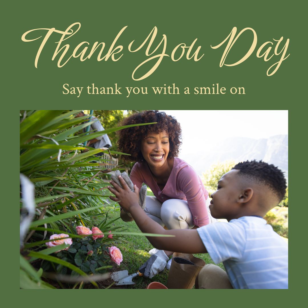 Celebrating Thank You Day with Joyful High Five in Garden