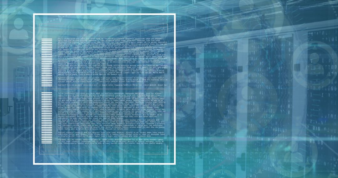 Digital Data Interface Overlay on Computer Server Room