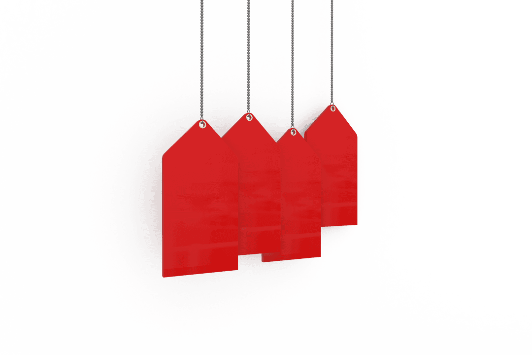 Transparent Labels Reduced Hanging Red Budget Tags