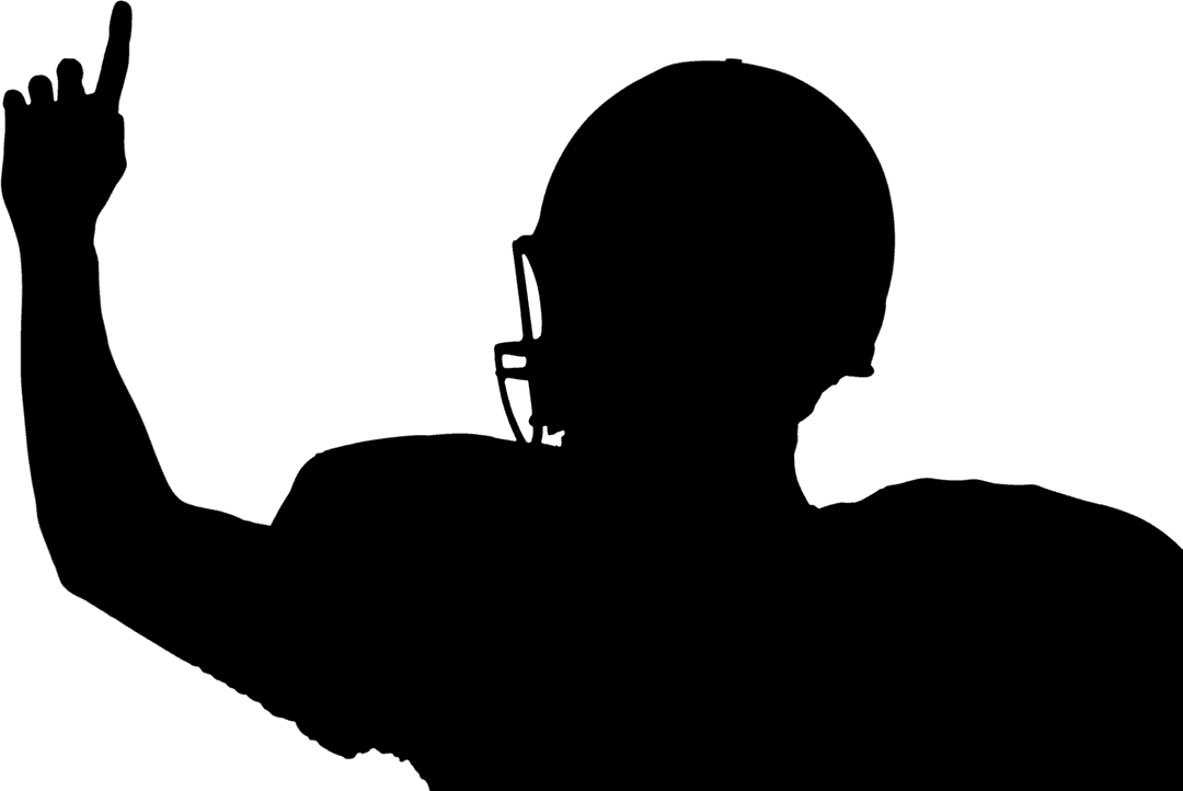 Transparent American Football Player Raising Hand