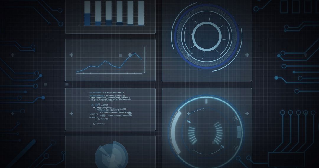 Digital Interface with Data Processing and Augmented Graphics - Free Images, Stock Photos and Pictures on Pikwizard.com