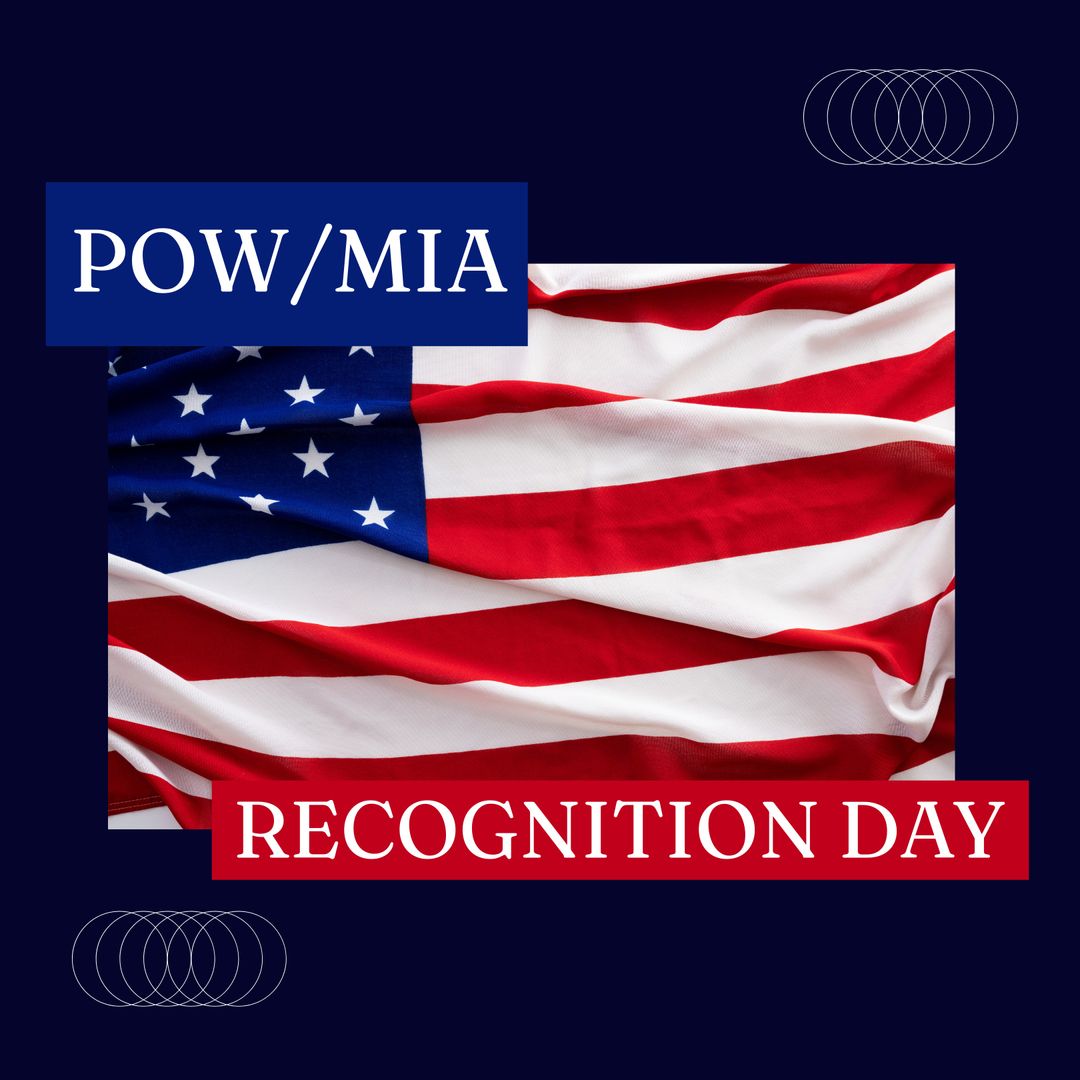 POW MIA Recognition Day Banner with American Flag