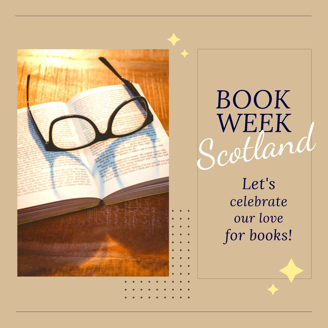 Book Week Scotland Book & Glasses Inspiring Composition