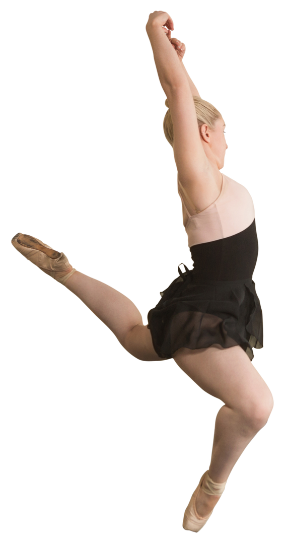 Transparent Caucasian Female Ballerina Dancing Mid-Jump on Pointe - Download Free Stock Images Pikwizard.com