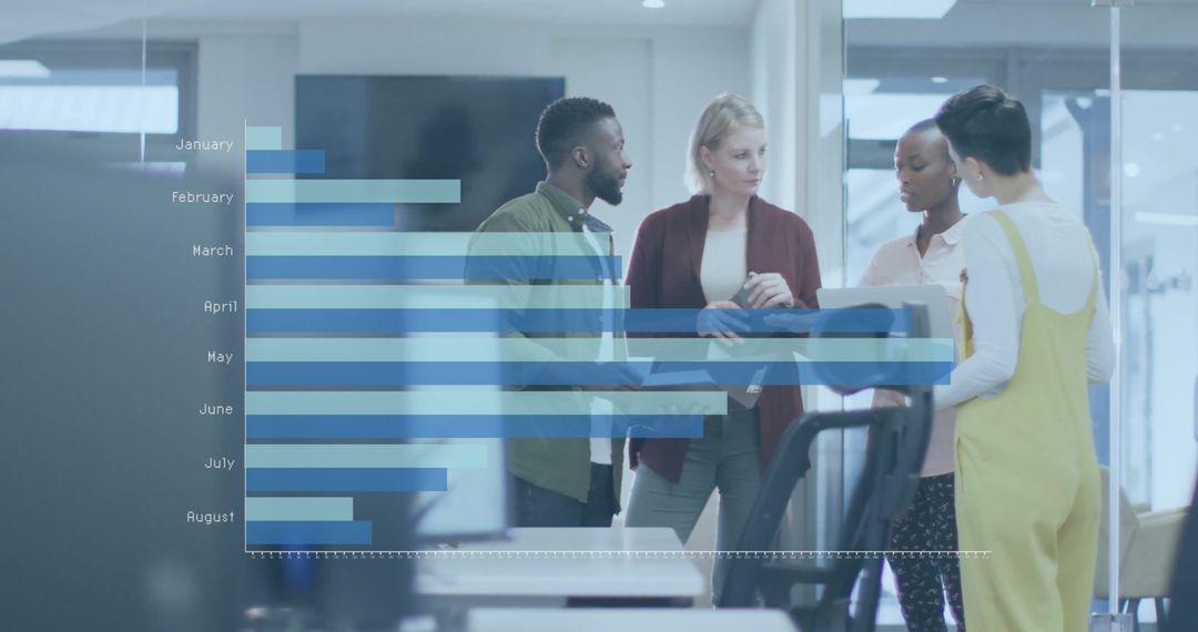 Team Analyzing Data Visualization in Corporate Office