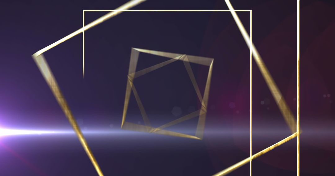 Rotating Golden Cube in Futuristic Gradient Space