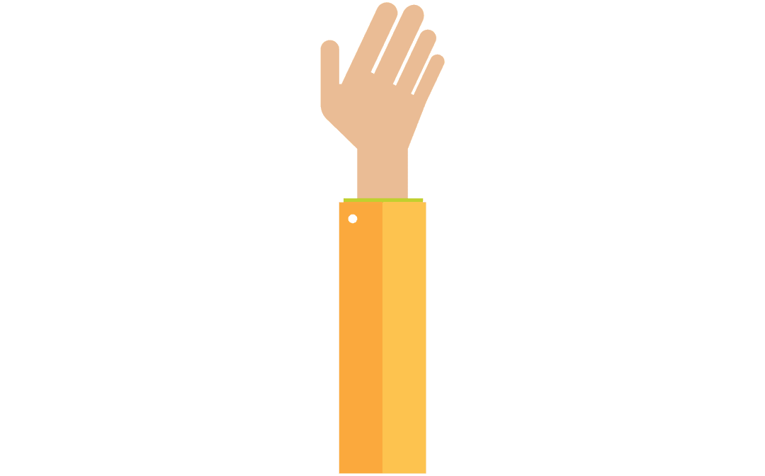 Outstretched Hand Illustration on Transparent Background